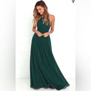 Lulus Dark Green Maxi Dress Size M